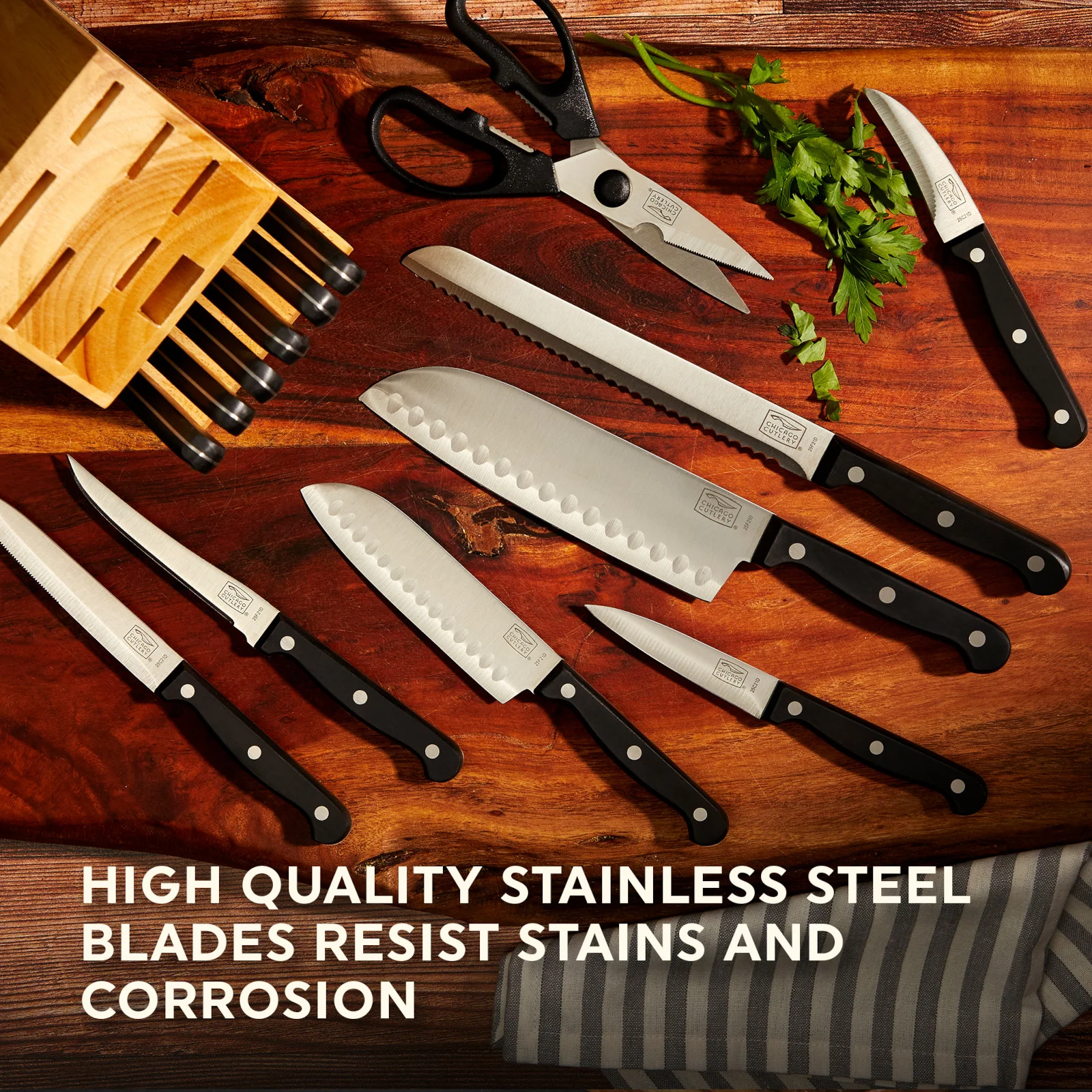 Chicago Cutlery® EssentialsTM 15-piece Block Set Knife - Image 4