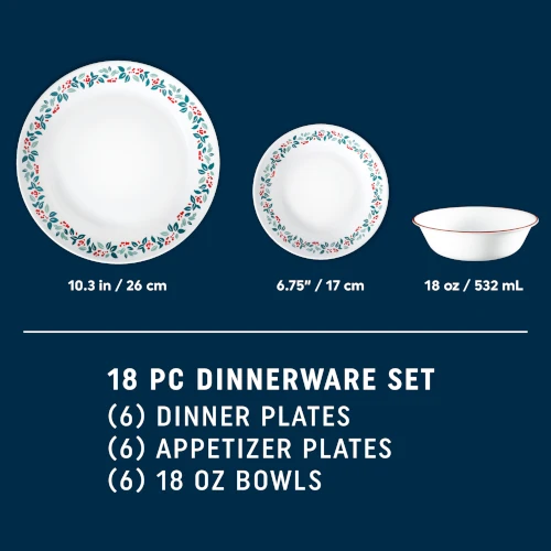 Corelle® Winter Berries 18-piece Dinnerware Set, Service for 6 - Image 2