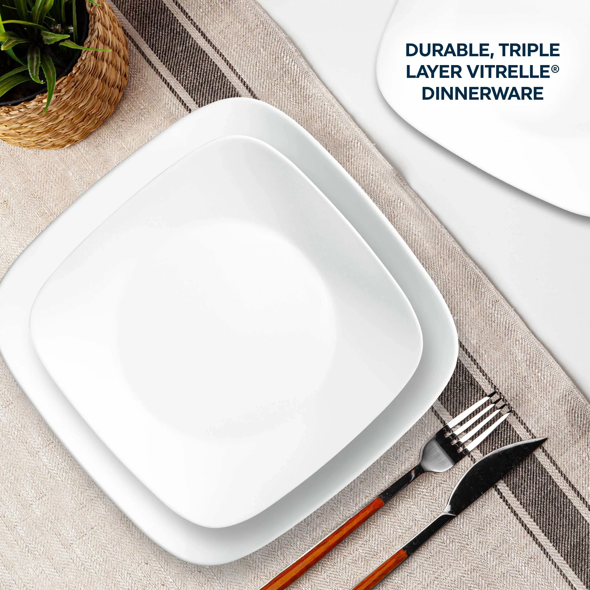 Corelle® Boutique Vivid White 8-piece Dinnerware Set, Service for 4 - Image 3