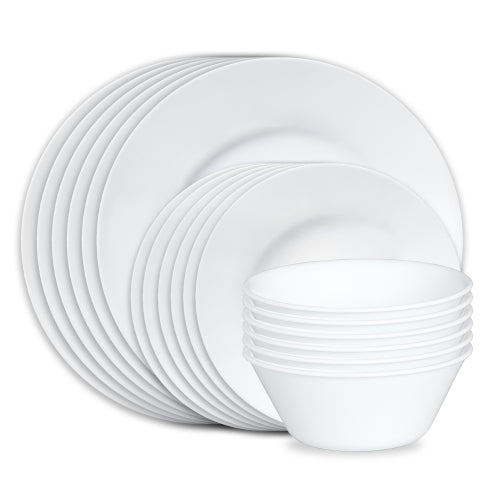 Corelle® Dazzling White Wide Rim 18pc Set, Service for 6 Dinnerware