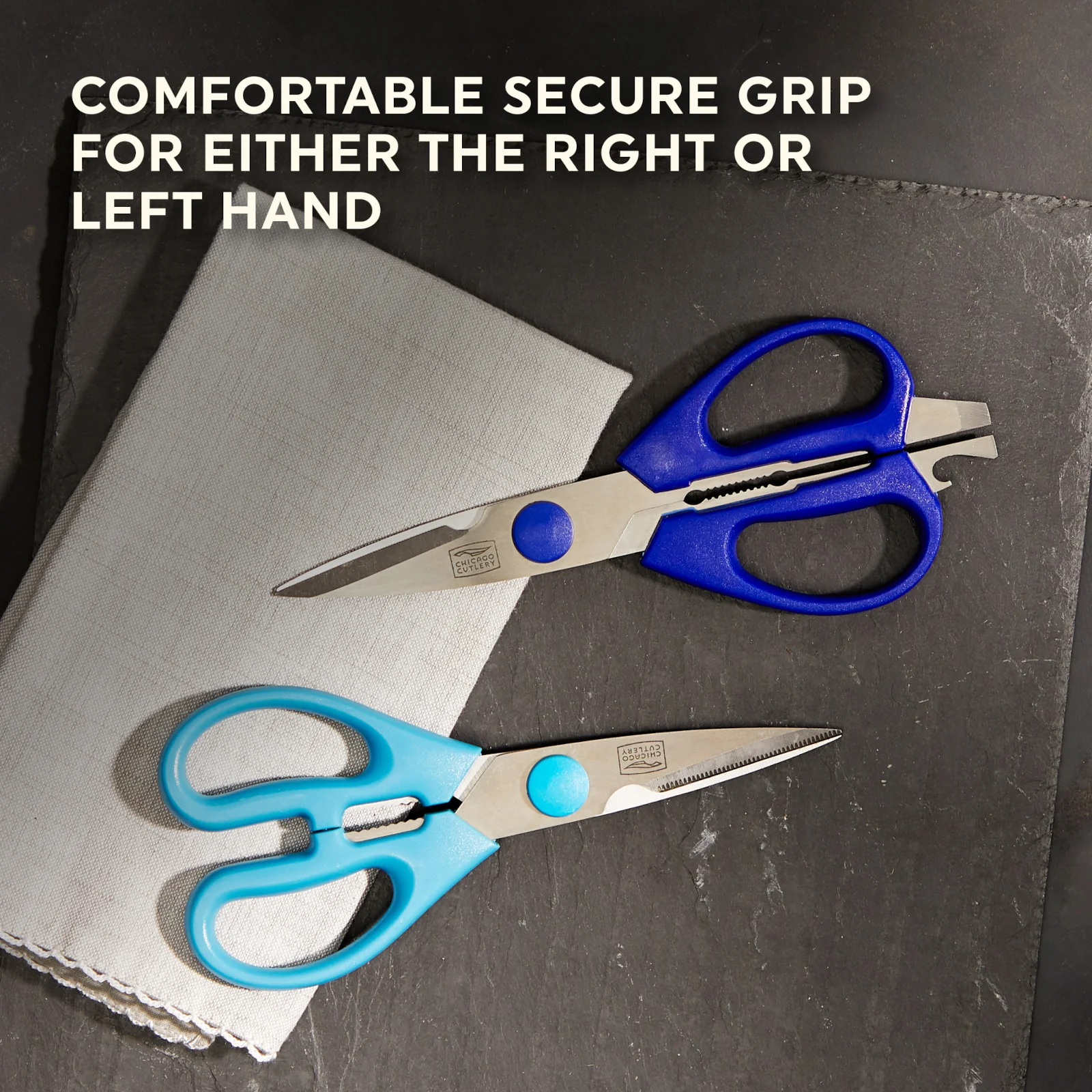 Chicago Cutlery 2-piece Kitchen Shears in Blueberry and Blue Frost Jar - Image 3